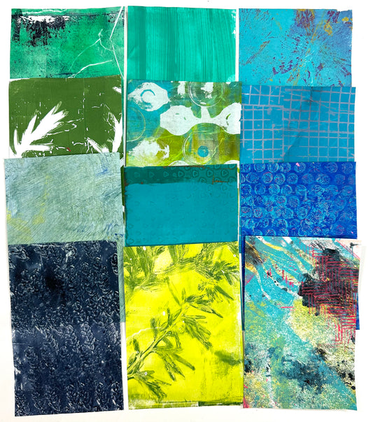 Collage Papers - Green/blue 4