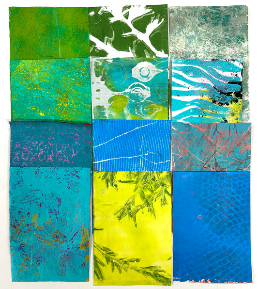 Collage Papers - Green/blue 3